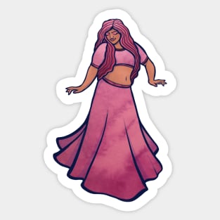 Pink belly dancer Sticker